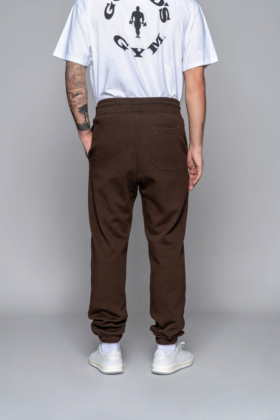 back view of brown fleece jogger